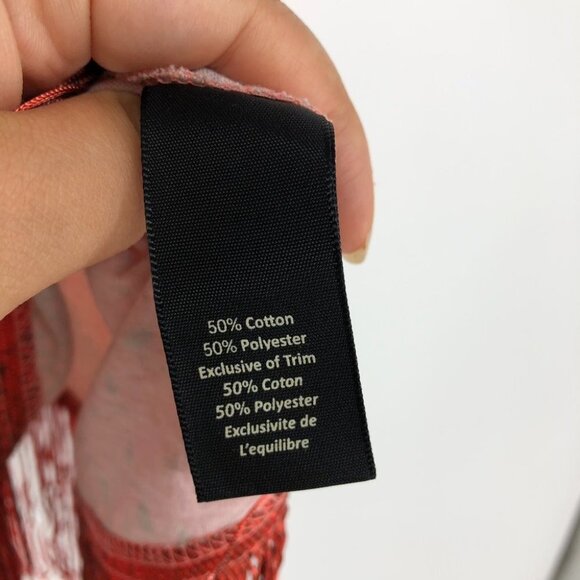 Elizabeth & James Salmon Coral Snakeskin Print Tank Top w/ Tassel Fringe S - Picture 7 of 9